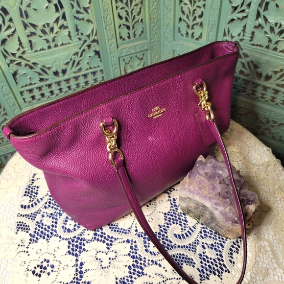 Coach | Purple Pebbled Small Sohia Tote - Picture 16 of 16